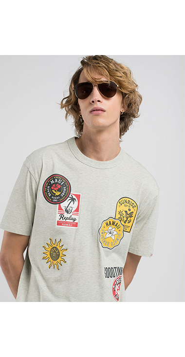リラックスフィット HAWAIANパッチプリントTシャツ 詳細画像
